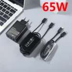 Side angle of Samsung PD 65W USB-C charger with EU plug