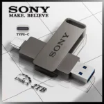 Sony USB Type-C and USB 3.1 flash drive close-up