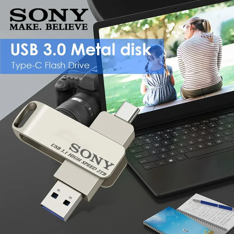 Sony 2TB USB 3.1 OTG dual Type-C metal flash drive front view