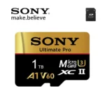 Sony MicroSD card close-up showing size