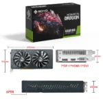SOYO AMD RX 590 8GB graphics card side angle showing double fan cooler