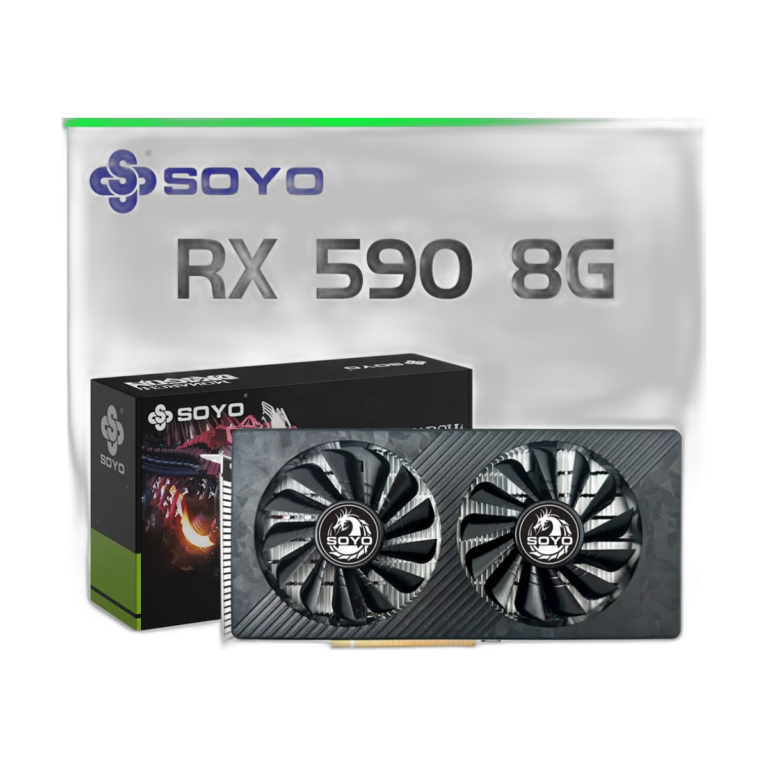 SOYO AMD RX 590 8GB GDDR5 graphics card front view