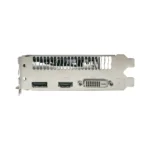 Top angle of SOYO AMD Radeon RX550 4GB graphics card highlighting cooling fan