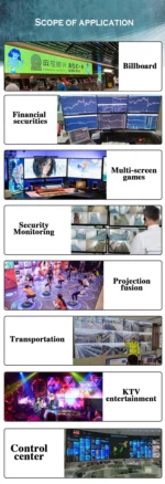 SRhonyra AMD R7 350 4GB graphics card with 6 HDMI multi-screen outputs side view