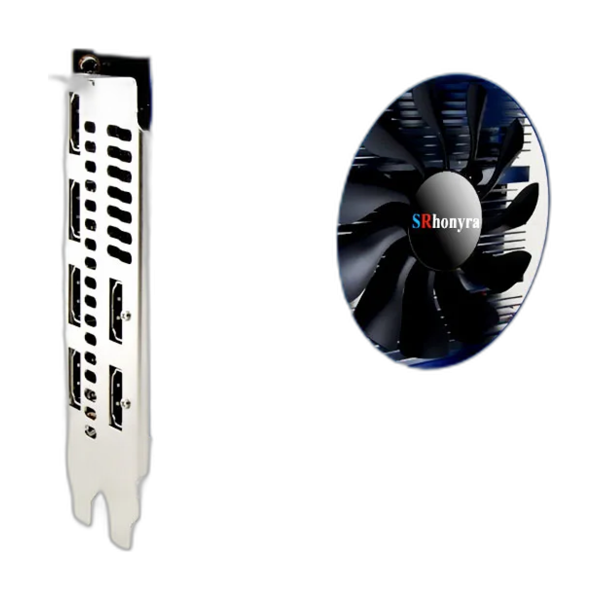 SRhonyra AMD RX580 4/8GB Graphics Card Multi-Monitors,2048SP GDDR5 256bit 6 HDMI Multi Screen Splicing Video Card GPU EDID-bg-clean SRhonyra AMD RX580 8GB graphics card front view with 6 HDMI ports