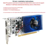 Close-up of SRhonyra GT730 4GB GPU cooling fan and PCB