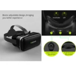Shinecon 6.0 VR headset showing adjustable focal distance and IPD settings