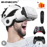 Shinecon 3D VR glasses headset with smartphone compatibility and controllers