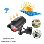 Solar powered fake security camera with flashing red LED and adjustable mount by Aumengear