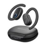 SoundPEATS LinkFree open-ear Bluetooth earbuds with adjustable ear hooks and charging case