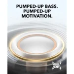 Charging case and Soundcore Sport X20 earbuds open display