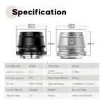 Side view of TTArtisan 35mm F1.4 APS-C manual focus prime lens