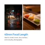 TTArtisan AF 40mm F2 lens angled view highlighting design