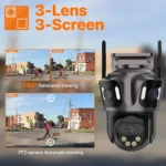 Three Lens 4K Outdoor WiFi IP Camera with AI Detection - Image 2