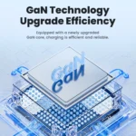 Top view of Toocki 40W GaN USB C charger with USB and Type C ports