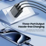 Side view of Toocki 40W GaN USB fast charger showing ports