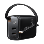Toocki 67W 3-in-1 USB-C GaN charger with digital display and Type C cable
