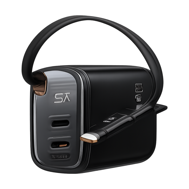 Toocki 67W 3-in-1 USB-C GaN charger with digital display and Type C cable