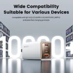 Close-up of Toocki 67W GaN charger USB ports