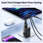 Compact Toocki 30W GaN USB C charger side angle