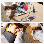 Portable Toocki 30W GaN charger for travel with cable