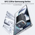 Top view of Toocki 45W GaN USB-C fast charger with USB-C port