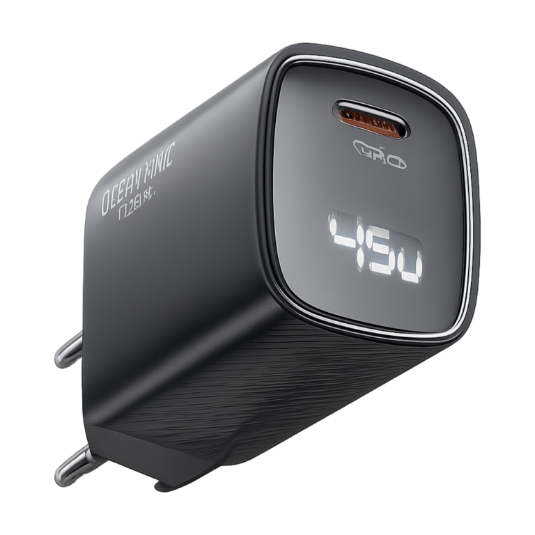 Toocki 45W GaN USB-C fast charger front view with LED display