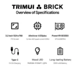 Trimui BRICK handheld gaming device displaying gameplay on screen