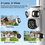 Triple Lens PTZ WiFi Security Camera with Auto Tracking - Image 3