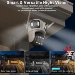 Triple Lens PTZ WiFi Security Camera with Auto Tracking - Image 4