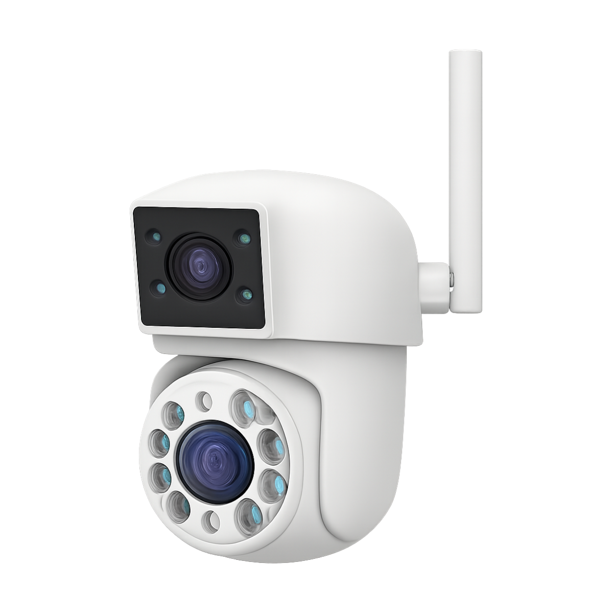 Tuya 8MP WIFI IP Camera PTZ Dual Lens Dual Screen Manual Detection Full Color Night Vision Outdoor Security Surveillance Camera-bg-clean Tuya 8MP dual lens WIFI PTZ outdoor security camera front view