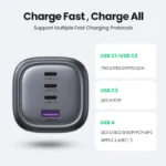 UGREEN 100W UK GaN Fast Charger 4-Port USB-C PD - Image 6