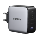 UGREEN 200W GaN travel charger with three USB ports for MacBook Pro and smartphones
