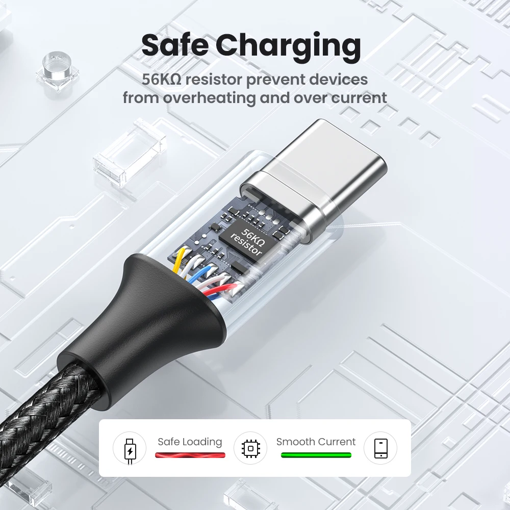 Flexible and durable UGREEN USB-C charging and data cable