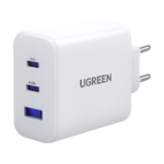 UGREEN 65W PD charger with dual USB-C and USB-A ports for iPhone and laptop fast charging