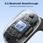 Close-up of UGREEN FitBuds volume control and microphone