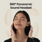 UGREEN HiTune S3 Bluetooth sports earphones securely fitted with ear hooks