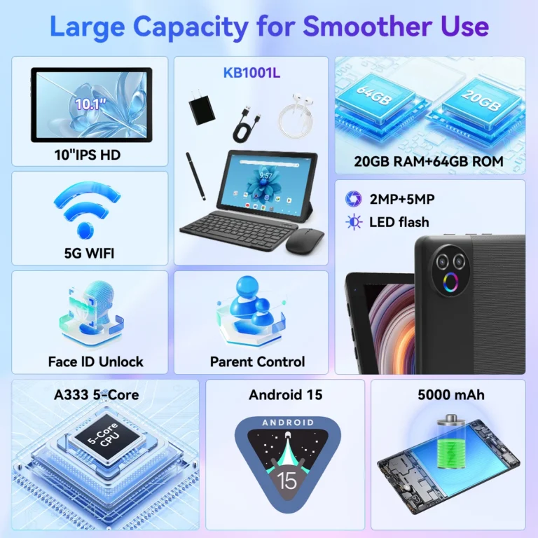 URAO tablet showing dual cameras and slim design