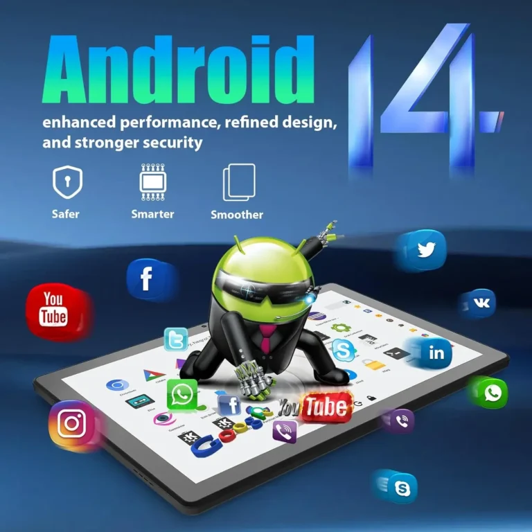 Close-up of URAO tablet touchscreen displaying vibrant colors