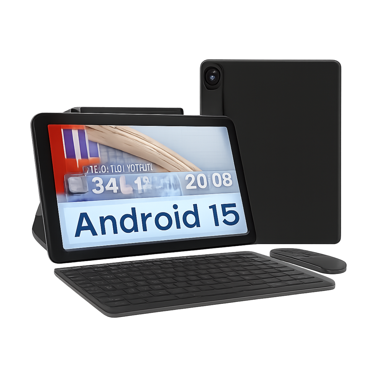 URAO 11 Inch Tablet Android 24GB RAM 128GB ROM 6800mAh IPS HD Touch Screen with Keyboard Protective Case Mouse Stylus 8 in 1 Kit-bg-clean URAO 11 inch Android tablet with keyboard and stylus kit front view