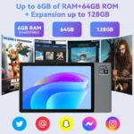 Back view of URAO Android tablet highlighting rear camera