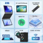 URAO tablet showing keyboard and stylus accessories