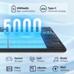 Side profile of URAO 10.1 inch Android tablet with slim design