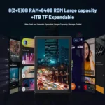 Rear view of URAO C11 tablet showing 8MP camera