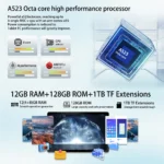 URAO C9+ tablet displaying 2K resolution screen with vivid colors