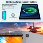 URAO C9+ tablet angled view in silver color with front camera visible