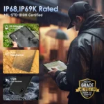 Ulefone Armor Pad Pro rugged tablet angled view highlighting rugged design