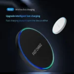 Side view of VIKEFON 30W wireless charging pad with Type-C cable