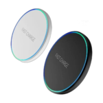 VIKEFON 30W Mini Wireless Charger Pad in black with LED light