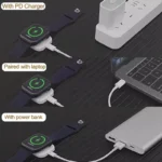 Side view of VIKEFON magnetic charger compatible with Apple Watch Series